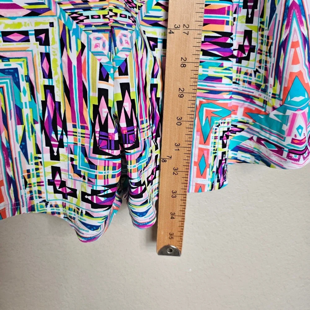 Kenneth Cole Reaction Romper Swim Cover Up Geometric Bright Print‎ Small